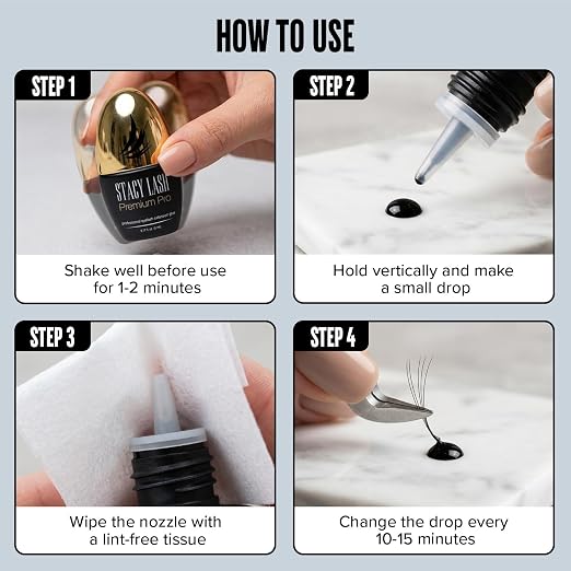 STACY LASH Premium Pro Eyelash Extension Glue 5ml 0.17 fl. oz./ Upgraded Low - Image 6