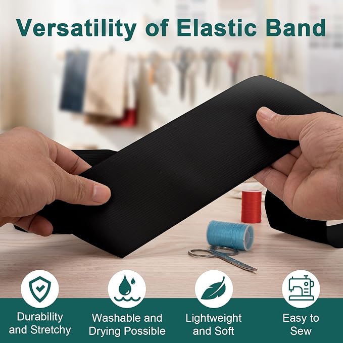 Airisoer 3 Inch Elastic Band for Sewing, 12 Yard High Elasticity Sewing Elastic - Image 5