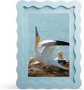 5x7 Picture Frame with Mat for 4x6, Wavy Edge Wooden Real Glass Photo Frame for by THKRLOF