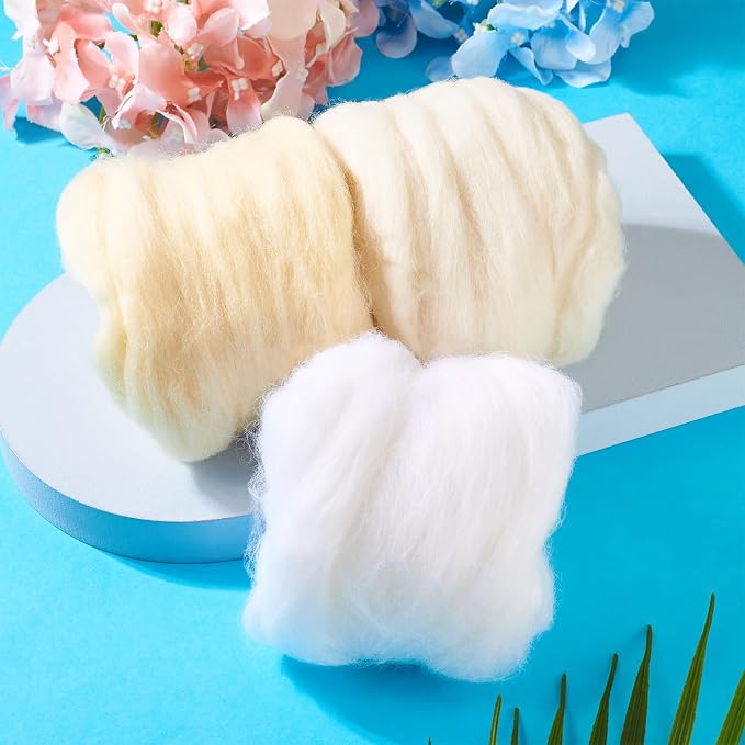 60G Needle Felting Wool White Wool Roving - Image 6