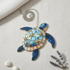 Majestic Blue Ocean Turtle Acrylic Suncatcher - Image 2