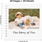 7x7 Inch DIY Scrapbook Photo Album, Hardcover Kraft Paper Acid-Free, 20 Sheets - Image 2