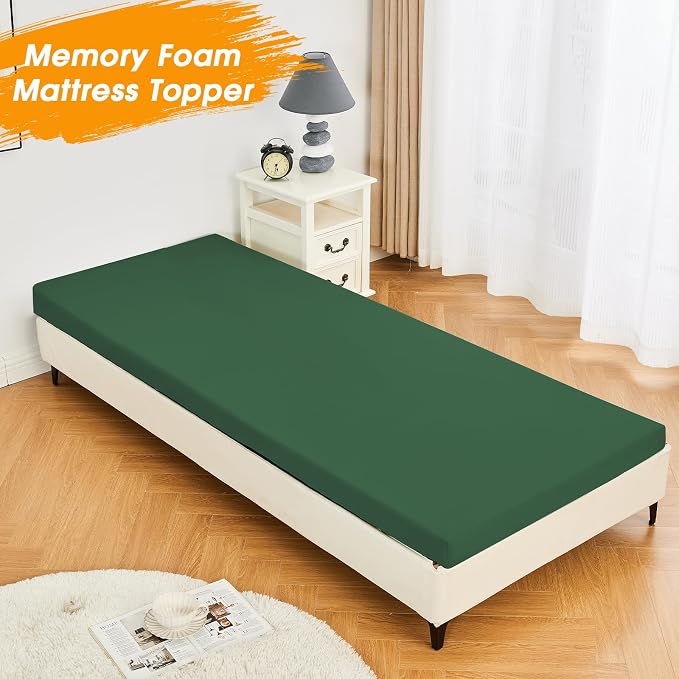 CYMULA Camping Cot Mattress 2in Memory Foam Sleeping Pad, Soft Warm Non-Slip - Image 4