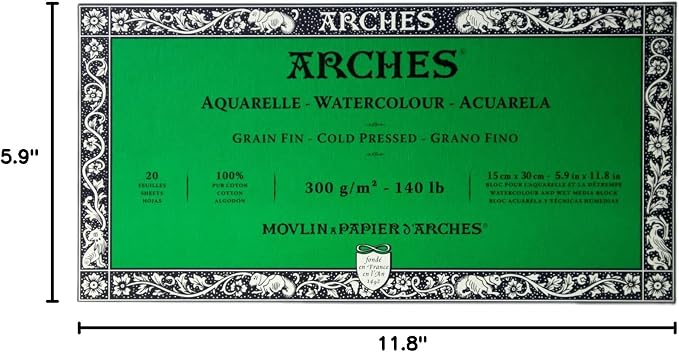 Arches Watercolor Paper Block, Cold Press, 5.9" x 11.8", 140 pound - Image 8