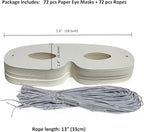Lependor 72 Pack White Paper Eye Masks, Plain Masquerade Mask DIY Blank Masks - Image 2