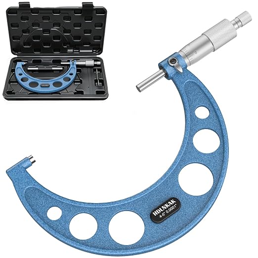 HDLNKAK Outside Micrometer Set, 4-5" Machinist Micrometer, 0.0001" Graduation by HDLNKAK