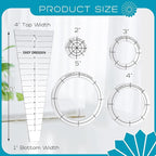 5 Pcs Acrylic Quilting Template Ruler 10 Inch Dresden Plate Template - Image 2