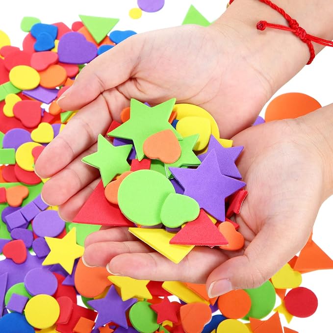 1500 Pieces Self Adhesive Foam Stickers Mini Geometry Shapes EVA Foam Stickers - Image 3
