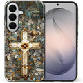 for Samsung Galaxy S26 Case, Christian Cross Stained Glass Pattern Glossy 2 in by Teonvpu