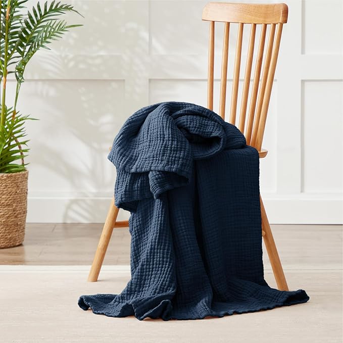 100% Cotton Muslin Blanket 40" x 40", Breathable and Lightweight Cotton Throw - Image 5