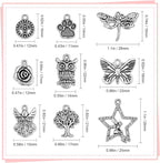 JIALEEY 200 PCS Wholesale Bulk Lots Jewelry Making Charms Mixed Smooth Tibetan - Image 2