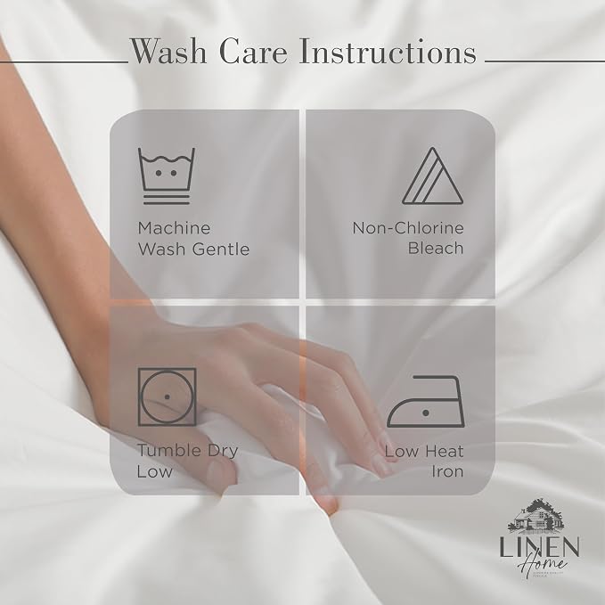 Linen Home 100% Cotton Percale Sheets California King Size, Deep Pocket - Image 5