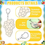 RattanView 24 Pcs Sukkot Crafts Color Your Own Keychains Diy Craft Wooden Blank - Image 3