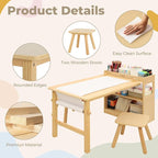 Bateso Kids Art Table and 2 Chairs Set - Image 5