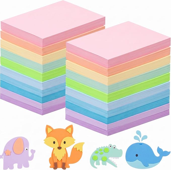 Ctosree 400 Pcs Pack Foam Sheets Crafts 8.5 x 5.5 Inch EVA Foam Paper Assorted by Ctosree