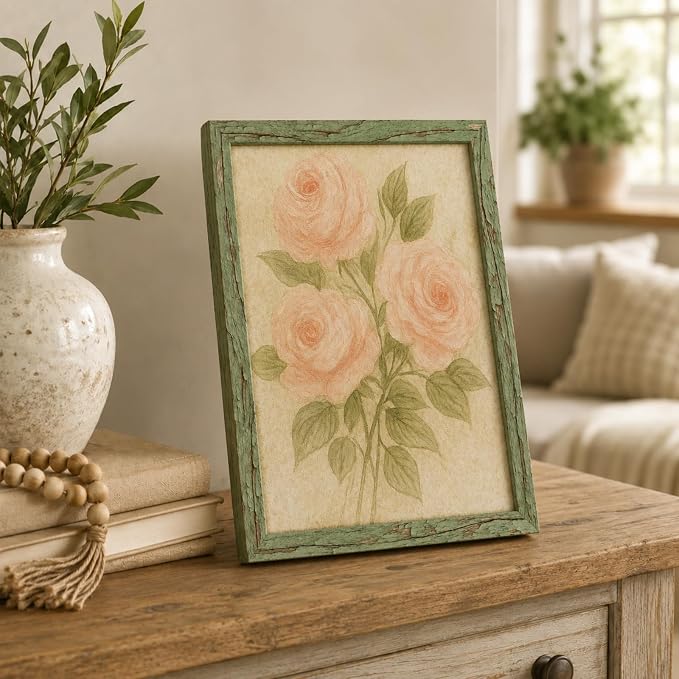 puthiac 11x14 Rustic Farmhouse Picture Frame, Weathered Green, 1 Pack | - Image 6
