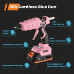 Full Size Cordless Glue Gun, GoGonova 20V Temp Adjust LCD Digital Display Fast - Image 3