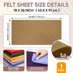 Soft Felt Fabric Sheet 18" x 36", 1.6mm Acrylic Craft Felt, Tan | Soft Thick - Image 3