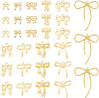 FASHEWELRY Alloy Bowknot Charms Links Golden Bow Tie Connector Charms Metal Bow by FASHEWELRY