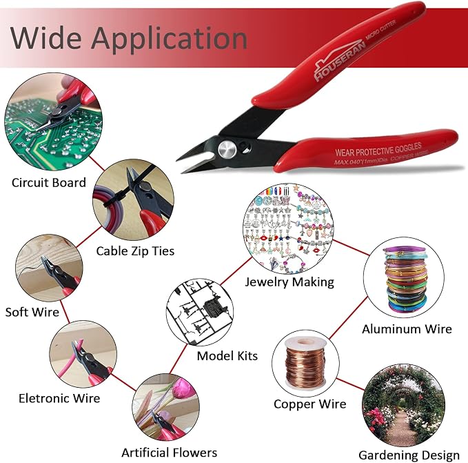 170 Wire Cutters, Small Wire Cutters, 5 PACK, 5 Inch Micro Flush Cutter - Image 4