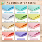 Large Stiff Felt Sheets 8"x35" – 12 Assorted Colors Felt Fabric Bundle Pack - Image 2