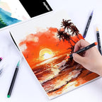 Watercolor Paper Pad, 140lb/300gsm Artist Painting Drawing Paper Book, Art - Image 6