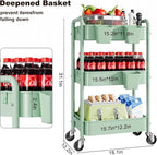 3 Tier Rolling Storage Cart Metal - Image 5