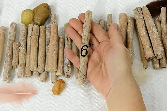 Natural Looking Wood Pieces in Driftwood Finish, 3-6 Inches Long, 1.1 Pound - Image 2