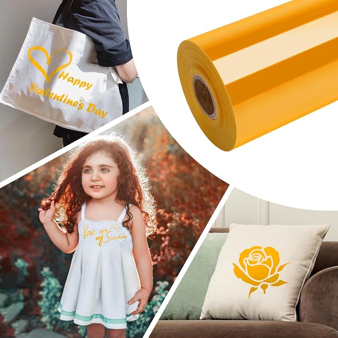 VinylRus Heat Transfer Vinyl-12 x 50ft Yellow Iron on Vinyl Roll - Image 4