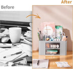 Marbrasse Pen Organizer with 2 Drawer, Desk Organizers and Accessories with 5 - Image 7