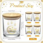 Cinrobiye 12 Pcs Ramadan Mubarak Candle Making Jars 7oz Glass Containers - Image 2