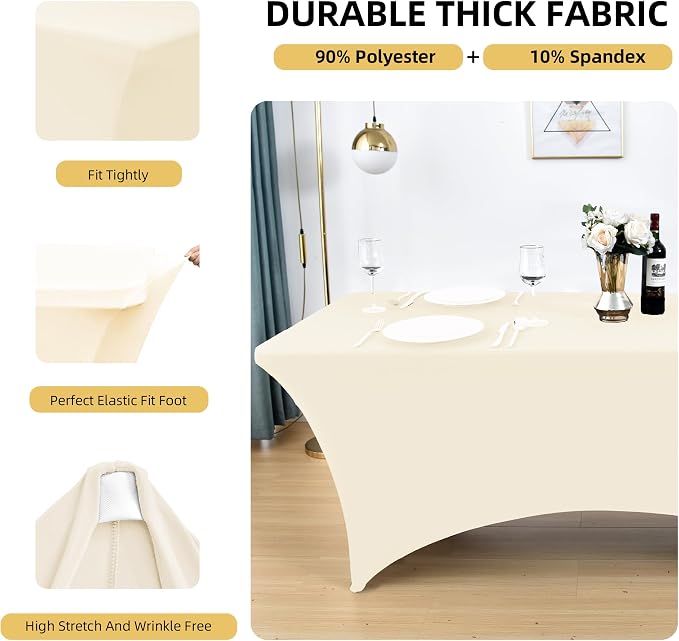 2-Pack 6ft Spandex Table Covers - Image 2