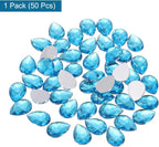 MECCANIXITY 50PCS Flat Back Acrylic Teardrop Gems 10x14mm Artificial Rhinestones - Image 3