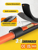 Eventronic Heat Shrink Tubing Kit 200 PCS, 3.54" Extra-Length, 3:1 Ratio Dual - Image 5