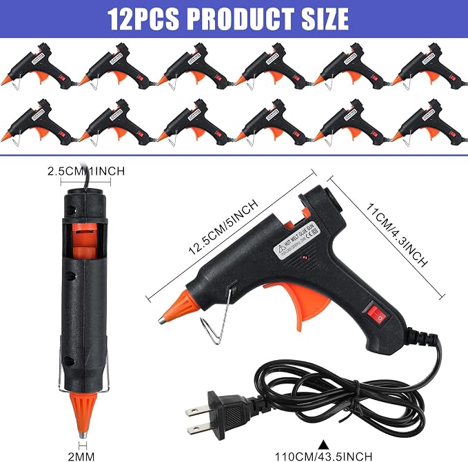 Zhengmy 12 Pcs Mini Glue Gun Crafts Hot Melt Guns Low Temp Glue - Image 3