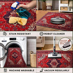 Persian Style Faux Cashmere Non-Slip Rug 15.7x23.6 Inches, Washable Low Pile - Image 9