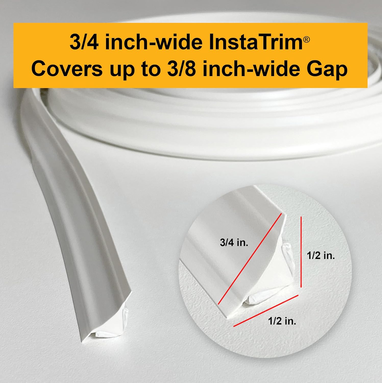 InstaTrim Bronze New & Improved Caulk Trim, 3/4" by 10 ft, Flexible, Water-Resistant for Bathroom, Floors, and Walls | Easy Installation | No Mess, Stain Resistant, Made in The USA