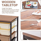 SYKIARIOL Utility Cart with 5 Drawers, Storage Drawer Cart with Wooden Tabletop - Image 7