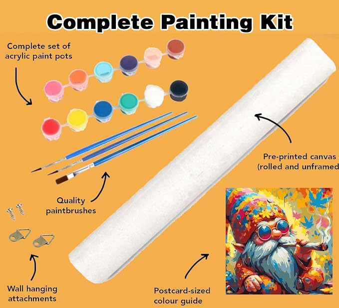 Meothan Paint by Numbers Kit for Adults Beginner 16X16 inch | Gnome Adult Paint - Image 5