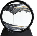Moving Sand Art Picture- Sand Art Liquid Motion 3D Sandscape, Round Glass Frame by Kbkoudez