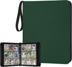 GERMUN 3 Ring 9 Pocket Zipper Card Binder, 720 Double Sided Standard PU Trading by GERMUN