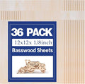 36 Pack Basswood Sheets 12"x12"x1/8", 3mm Basswood by Axincheng