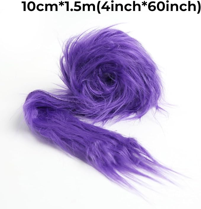 Shaggy Plush Faux Fur Fabric Precut Strips Purple Fur Fluffy Fuzzy Craft Fur - Image 2