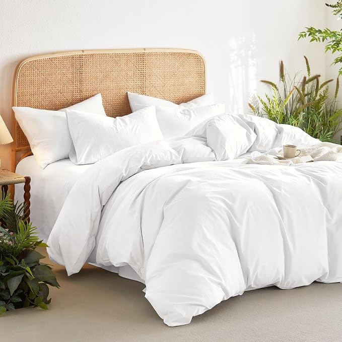 Wake In Cloud - Cotton Duvet Cover Set, Queen Size, 100% Washed Cotton - Image 3
