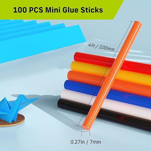 Mini Hot Glue Sticks in Vibrant Colors, 0.27" Diameter and 4" Long Hot Melt - Image 4