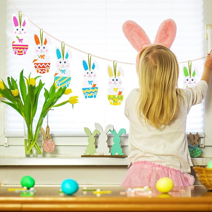 Fennoral 12 Pack Bunny Craft for Kids Make You Own Rabbit Foam Stickers - Image 5