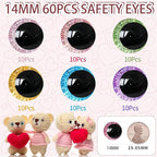 MUCUNNIA 120pcs 14mm 3D Sparkle Moon Safety Eyes - Image 2