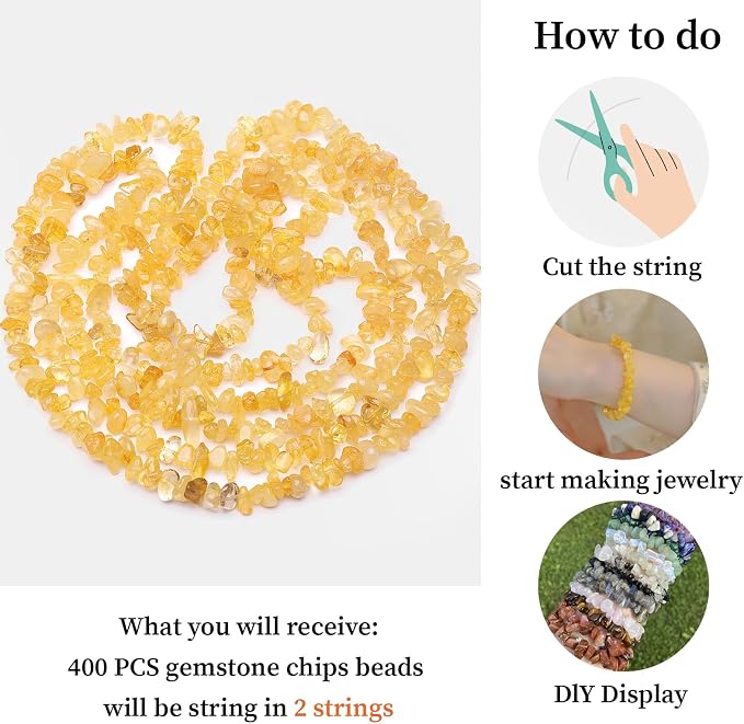 400pcs Natural Chip Stone Beads - Image 9