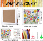 Wildflowers Cross Stitch Kits for Beginner, Flowers Stamped Cross Stitch Kits - Image 3