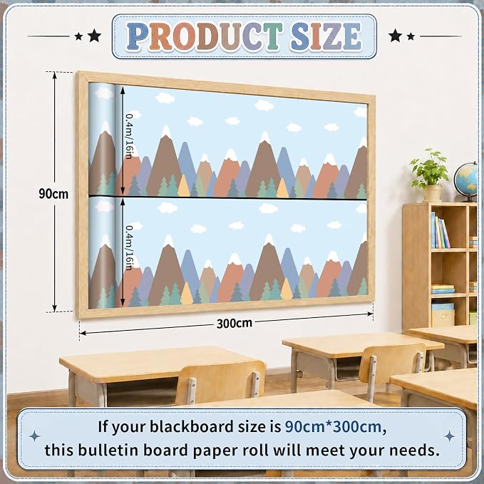 Moving Mountains Bulletin Board Roll Non-Woven Fabric Poster 16in X 20ft | Back - Image 3